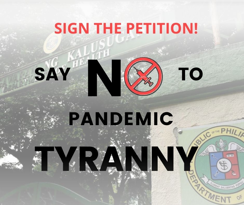 Sign the Petition: Stop The DOH’s Plan To Institutionalize Pandemic Tyranny