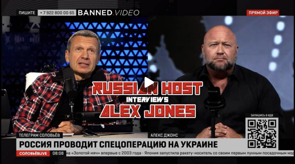 EXCLUSIVE! Alex Jones Appears On Top Russian Talk Show – “Americans Are Against The War”