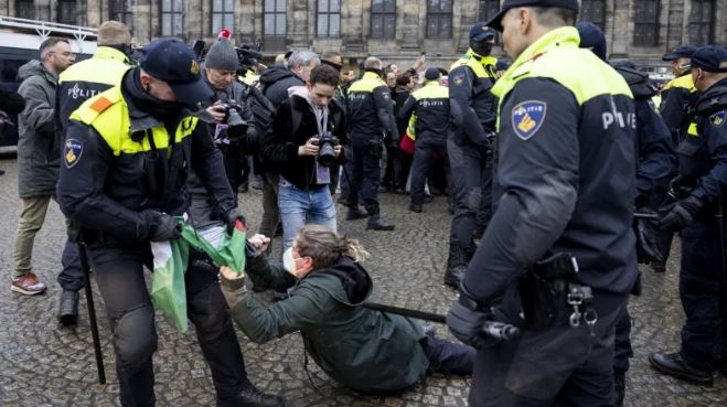 Amsterdam Detains Pro-Palestinian Protesters Amid Violence Concerns